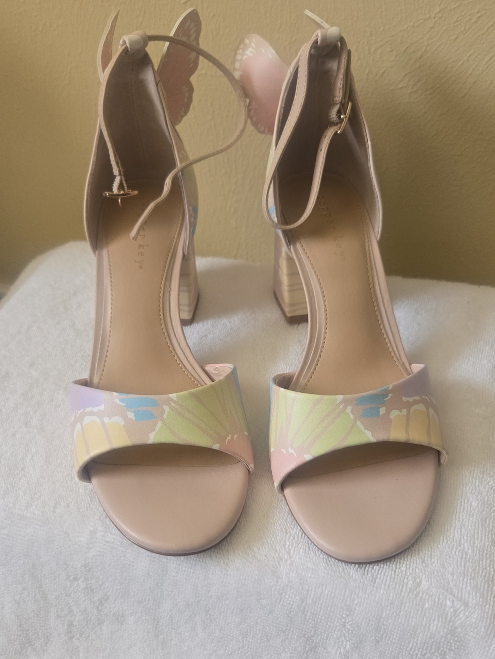 Copper Key Pastel Floral Open-Toe Ankle-Strap Heels - Pink